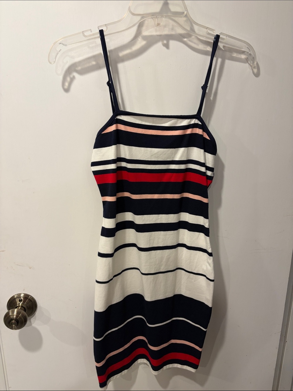SHEIN Striped XS Blue , White, Peach& Red Spaghetti Strap Dress